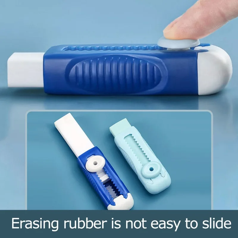 Pencil Eraser Useful Labor-saving Push Pull Rubber Students Writing Portable Tool Retractable Eraser for Kids Students Writing