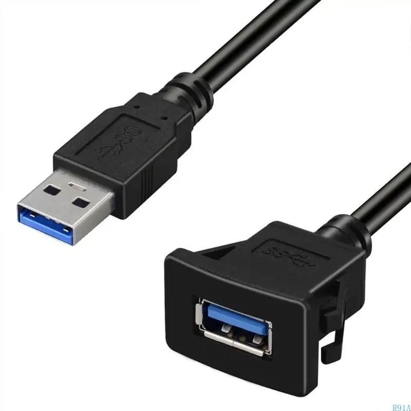 R91A Universal Square Square Single Port USB3.0 FLUSH MOID METENTE CLOCT Cáp mở rộng truyền dữ liệu và đầu vào phụ kiện 39.37in