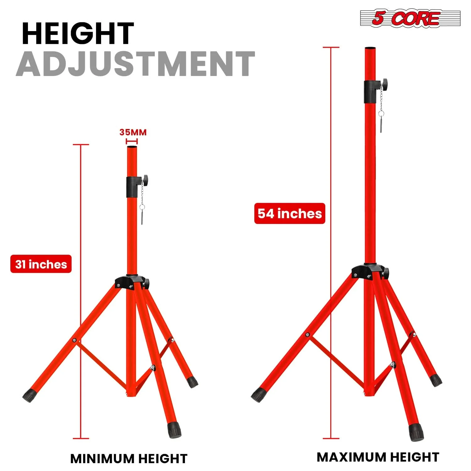 5 Core Speaker Stand Adjustable 31 to 54