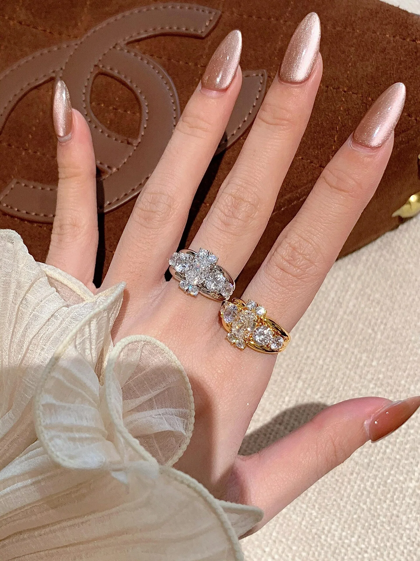 

Heavy Industry Blast Fla Middle-Aged Du Egg Ring Design Sensation Old Money Sle Index Finger Ring Faion Jew...