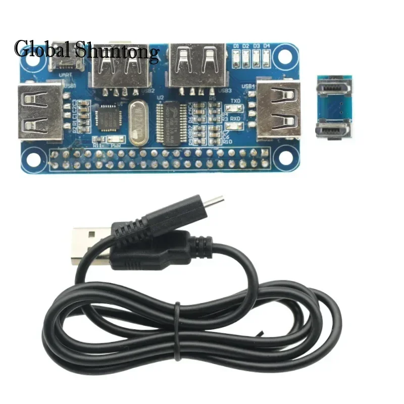 4 porty USB HUB kapelusz dla Raspberry Pi 3/2/Zero W moduł rozszerzeń USB do UART do debugowania szeregowego kompatybilny z USB2.0/1.0