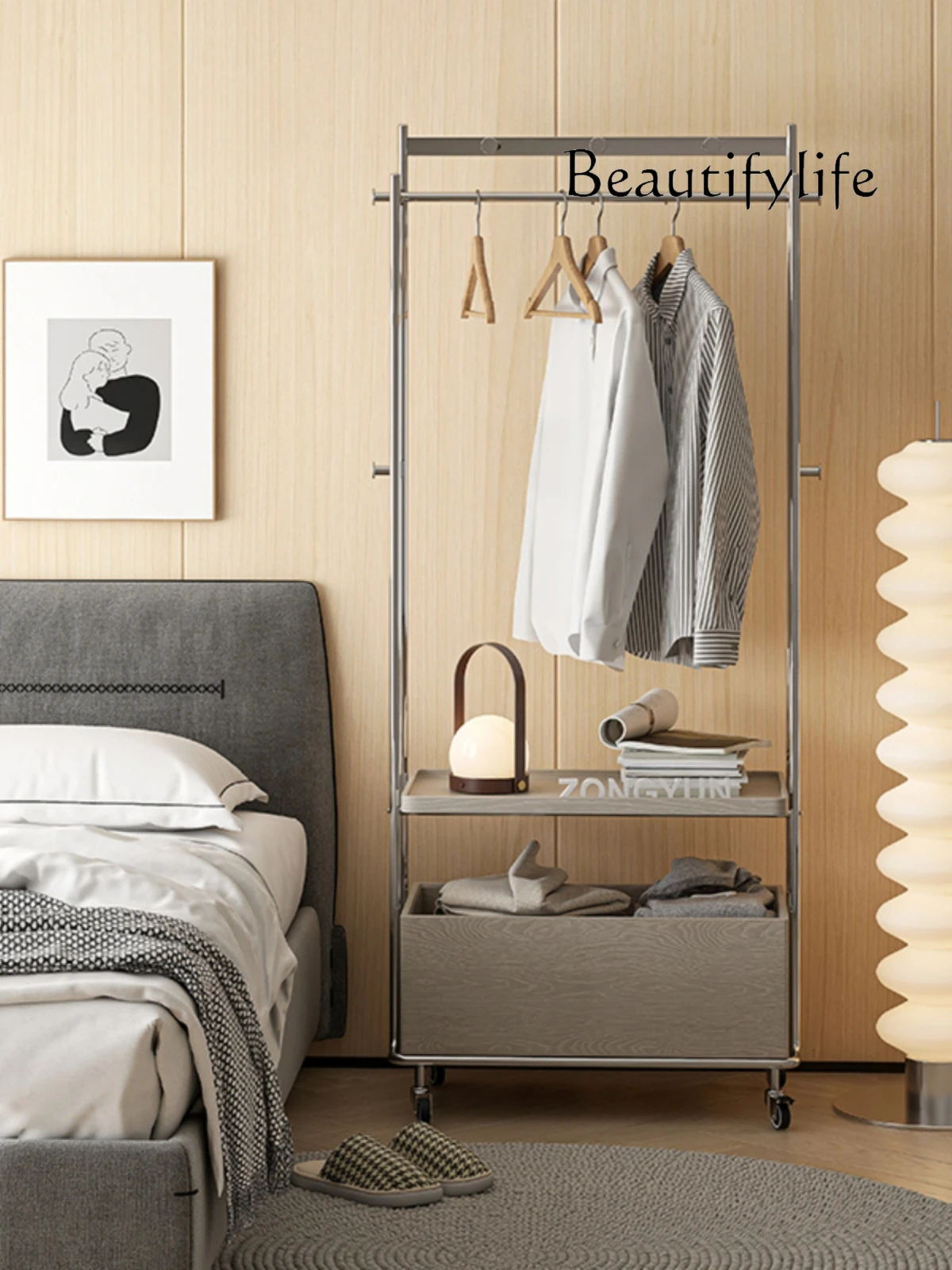 Nordic Style Simple Floor-Mounted Removable Coat Rack