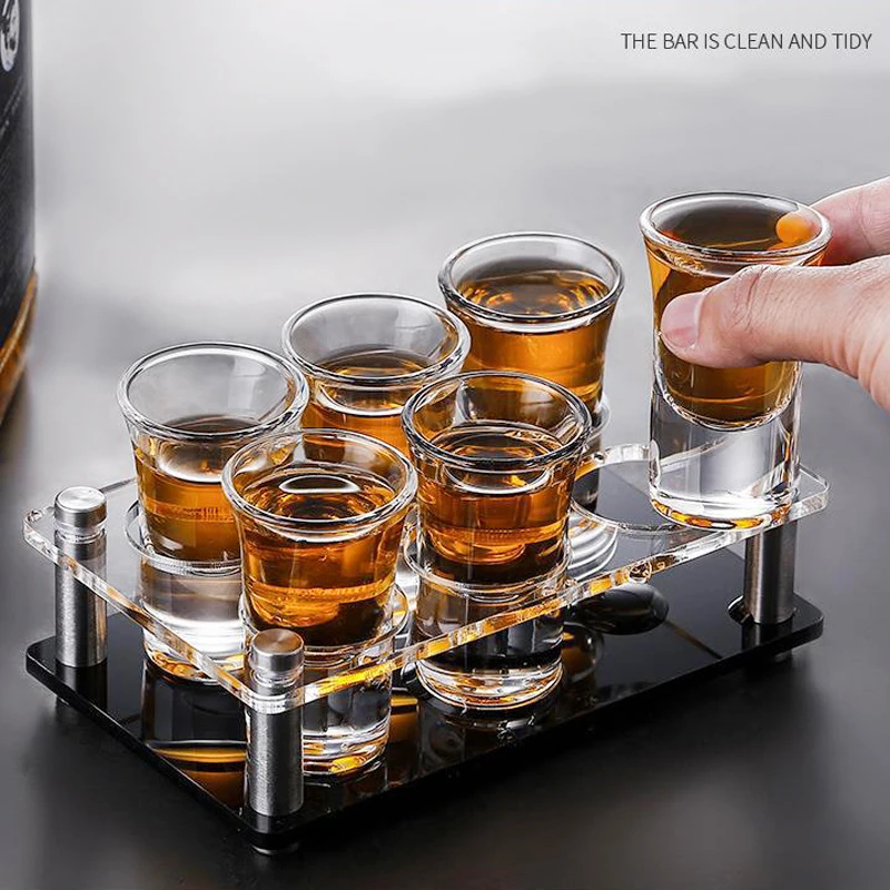 Soporte para Vasos de Chupito de 6/12/24 Agujeros, Organizador de Vasos de Chupito de Acrílico para Bar, Bandeja para Servir Copas de Vino, Exhibidor de Vasos de Chupito