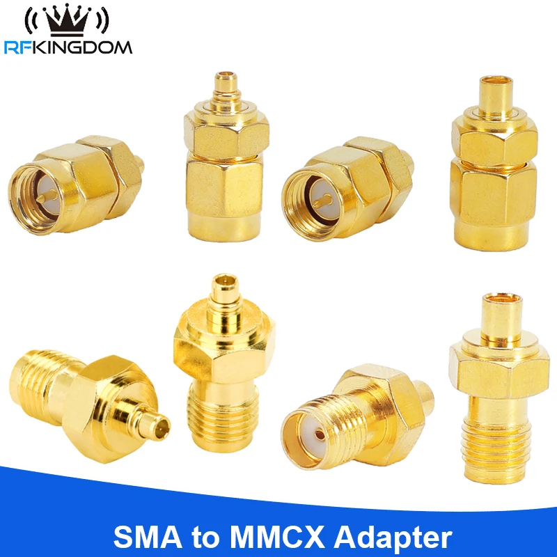 Copper Brass SMA to MMCX Male Female  Gold Plating RF Adapter for Radio Audio Signal
