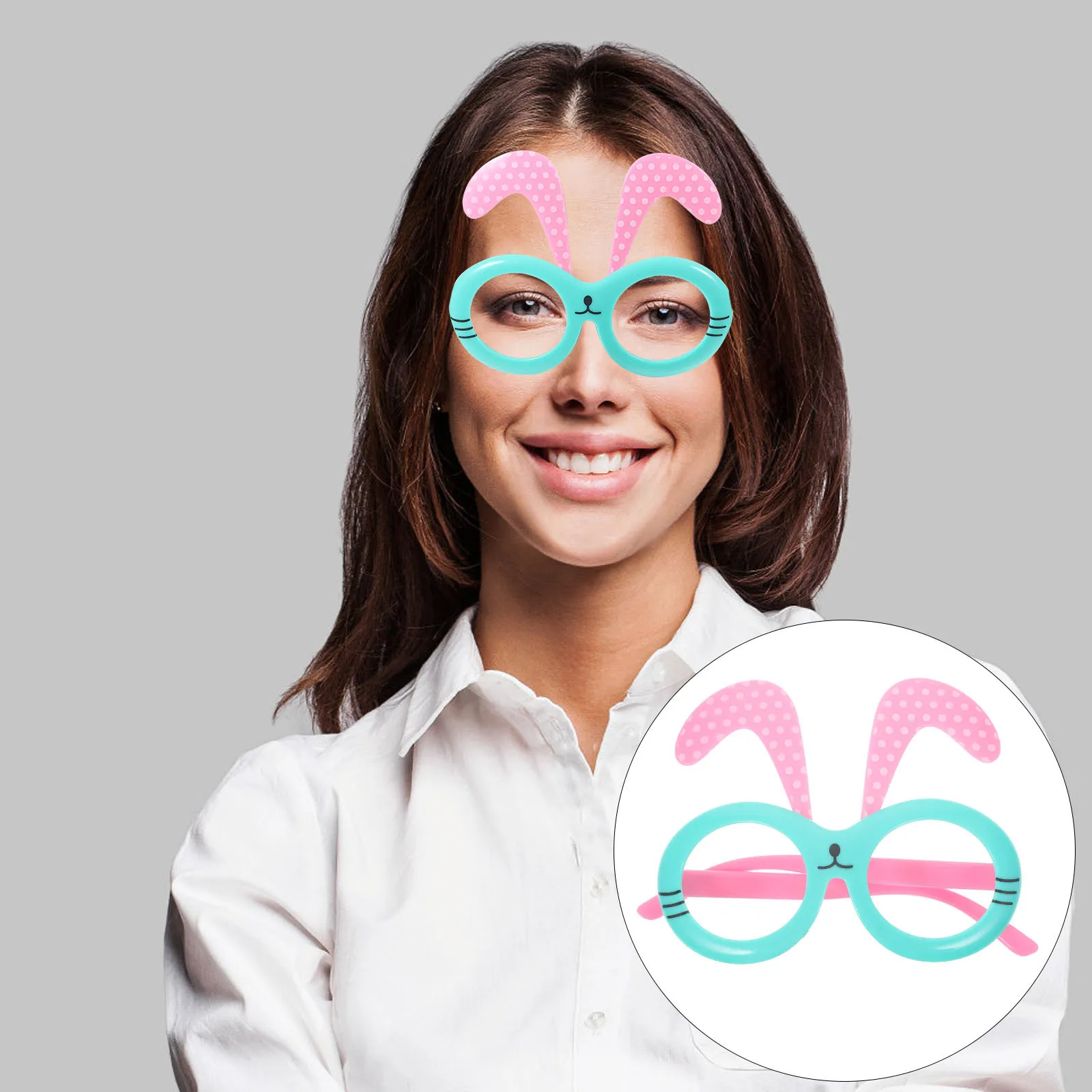 4개입 부활절 토끼 귀 안경 원사이즈 토끼 귀 프레임 어린이 부활절 파티 포토 부스 용품 토끼 안경 코스튬 안경