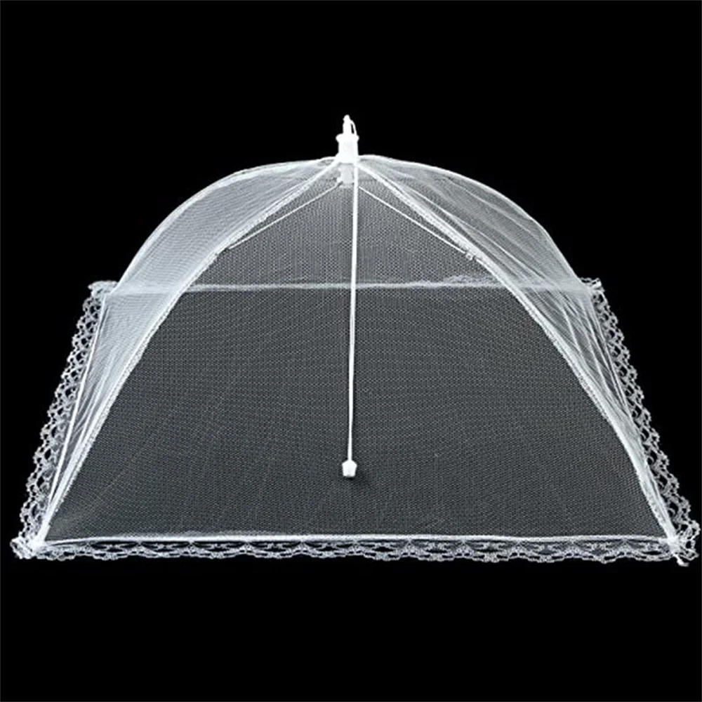 Foldable Food Mesh Cover Pop-Up Gauze Mesh Cover Dome Net Portable Protective Umbrella Picnic Anti Fly Mosquito Kitchen Gadgets