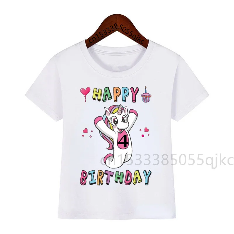 

Kids Unicorn Birthday Numbers Cartoon T-Shirts Kids T-Shirts Boys Girls Funny Birthday Gifts T-Shirts Baby