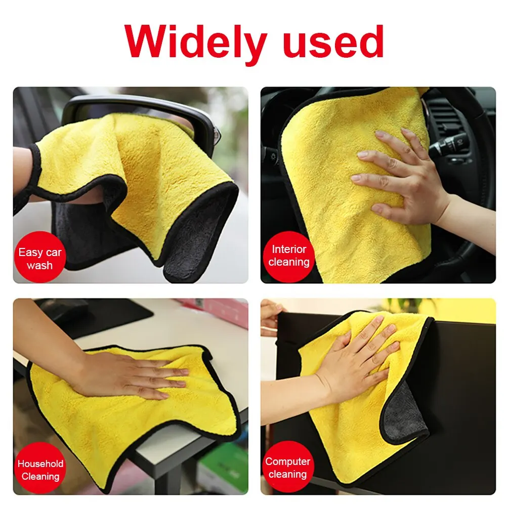 10PCS Car Wash High End Microfiber Towel Car Cleaning Drying Cloth Hemming Car Care Cloth Detailing Wash Towel