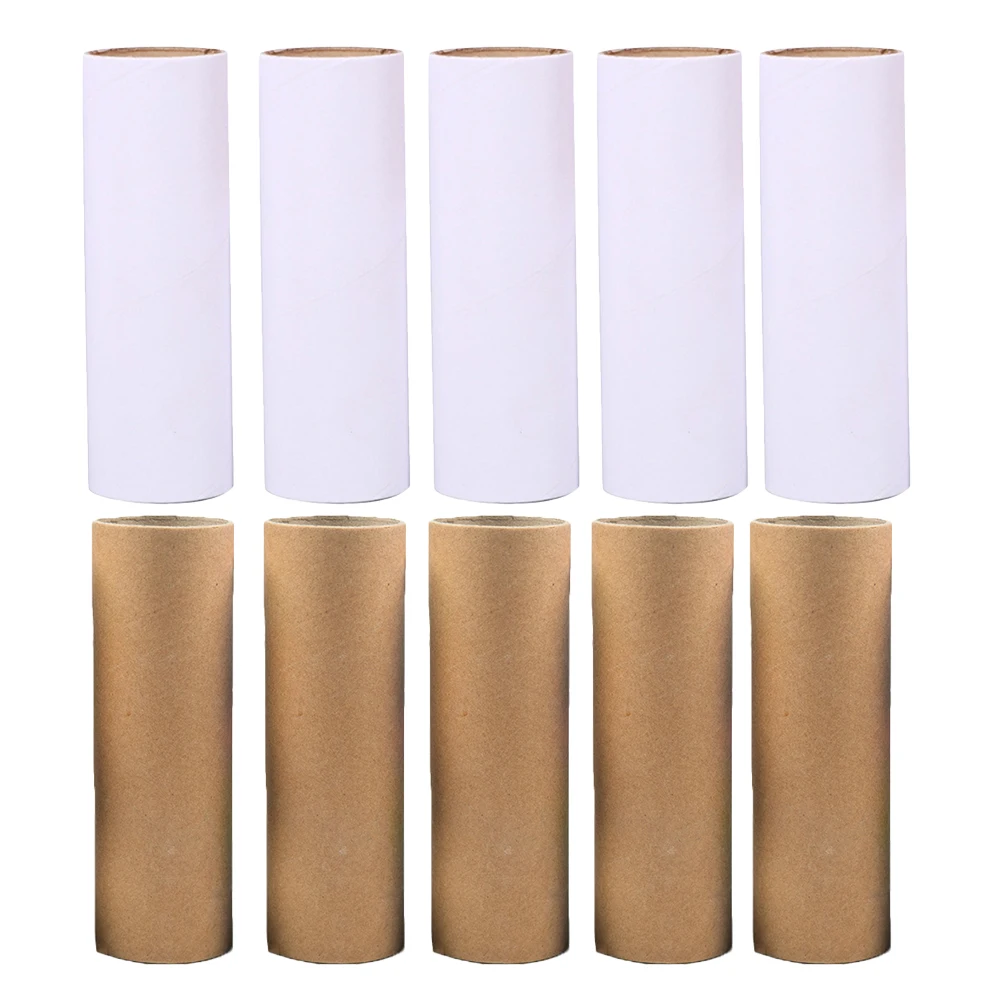 10 Pcs Handmade Paper Tube Hand-made Tubes Craft White Embryo Paperboard Cardboard