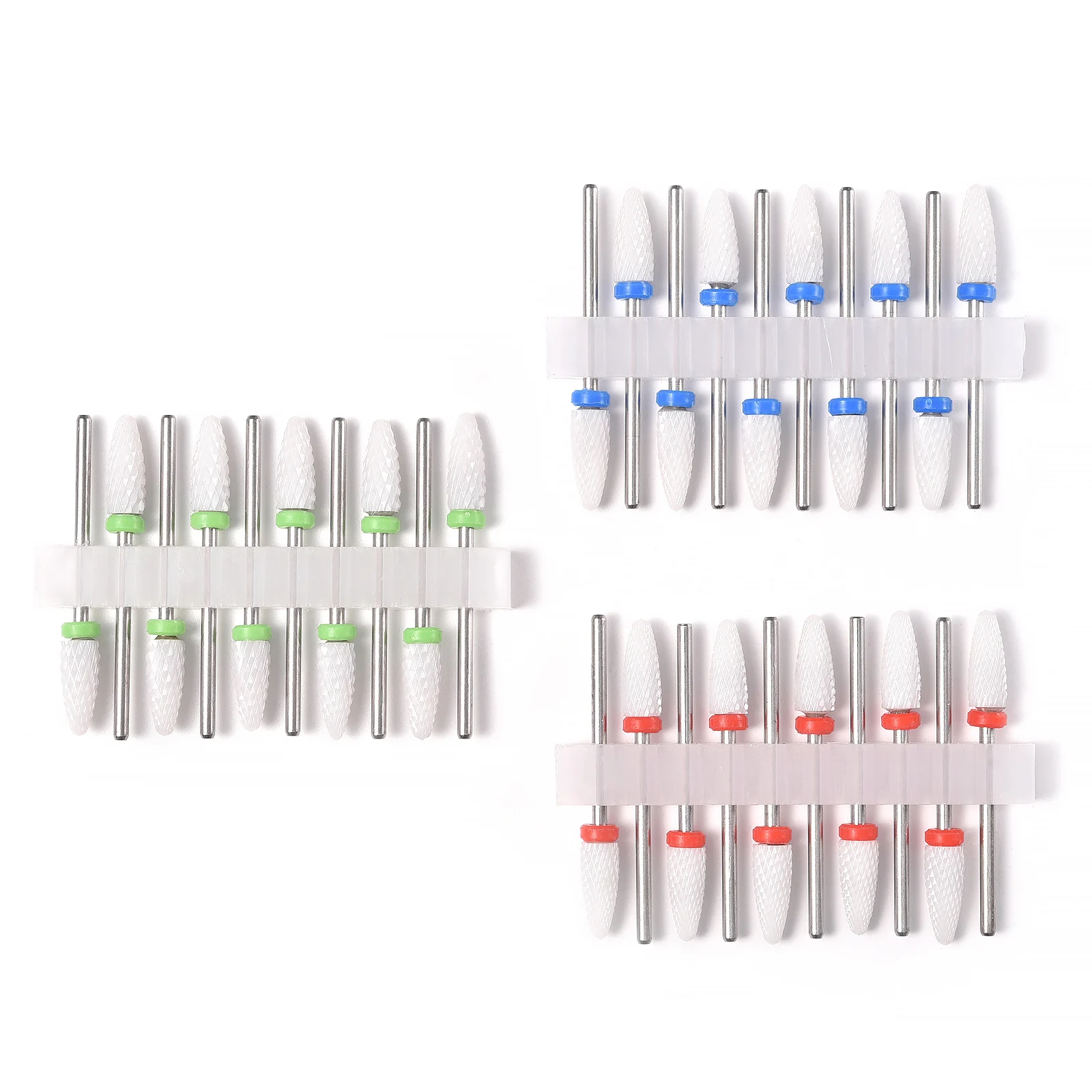 10 stuks keramische nagelboor maïsvorm gel polish remover cutter rode nagelboor cutters set voor manicure elektrische bestanden gereedschap