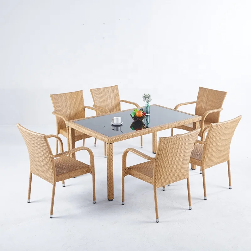 *Hotel Wicker Rattan Furniture Set Garden Table Chairs