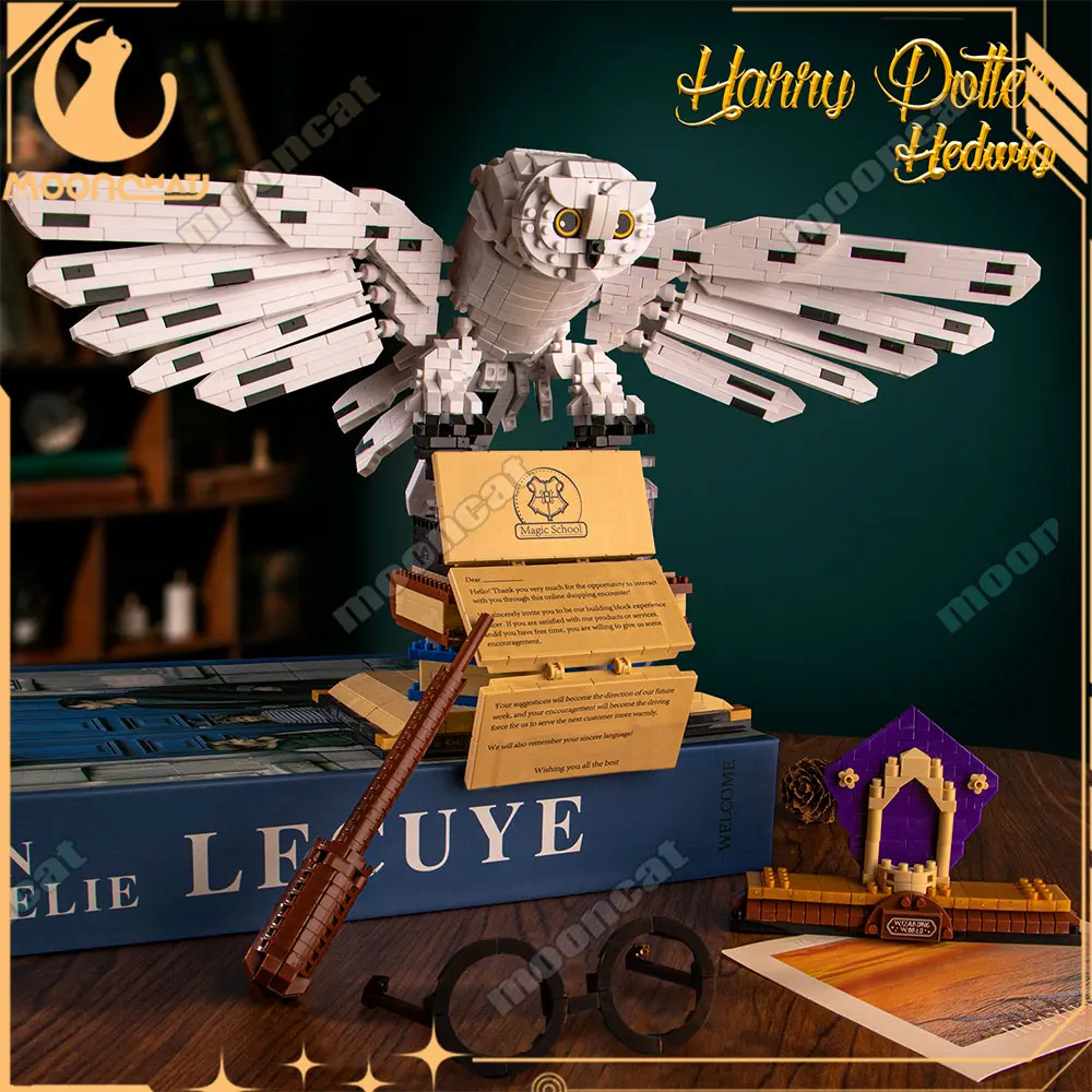 Nuevo Mundo Mágico búho Hedwig modelo de ensamblaje en miniatura conjunto clásico juguete para niños decoración de escritorio montar juguetes regalo personalizado