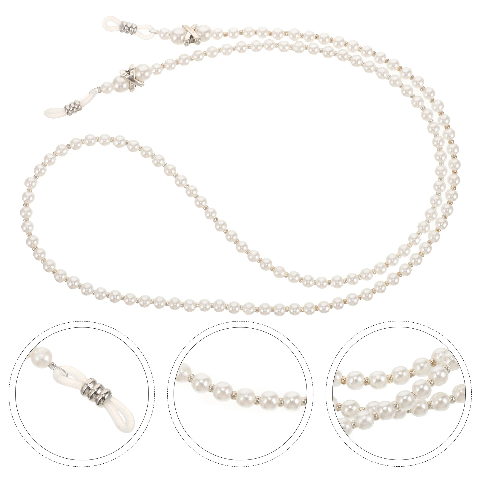 

Glasses Chain Eyeglass Chains for Women White Pearl Travel Beaded Necklace Sunglasses Holder Lanyard Accessories