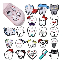21pcs Tooth Pattern Shoe Charms Set For Clogs Bogg Bag Bubble Slides Sandals, PVC Shoe Decorations Beach Bag Accessories Gift