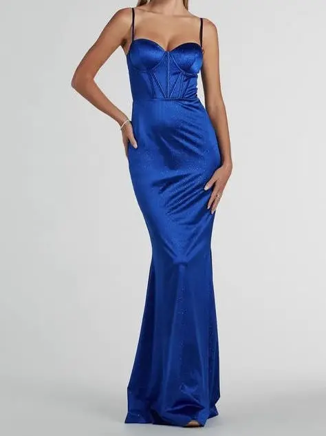 

Длинное вечернее платье Ele с одним сердечком, сверкающими блестками, бретельками и силуэтом из волокна, привлекательное женское платье