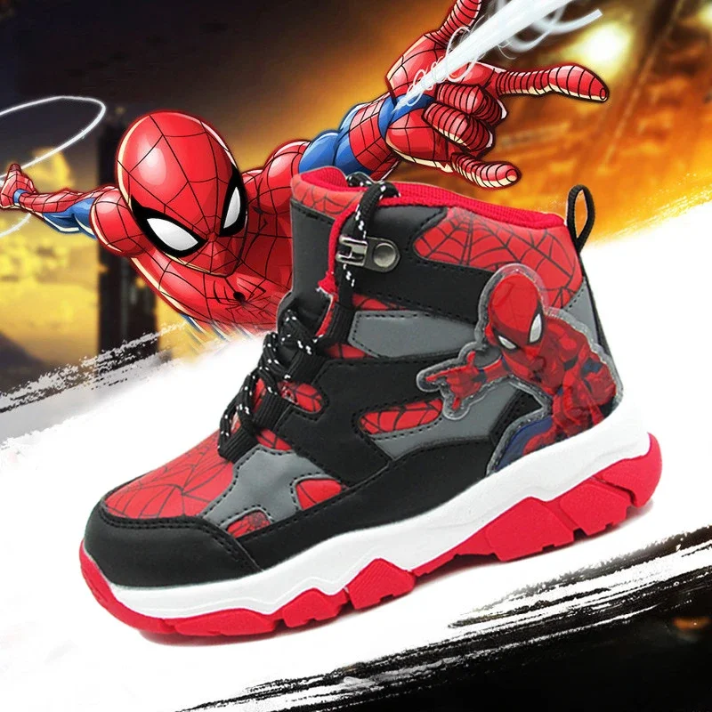 

Disney cartoon boys Avenger Spider-Man cute Casual shoes light soft sports shoes for kids gift EU size 28-33