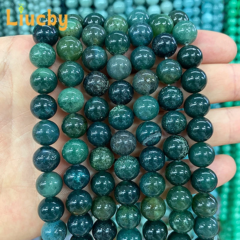 New models Natural Stone Water grass agate exquisite beads For Jewelry Making DIY anklet Handstring 15