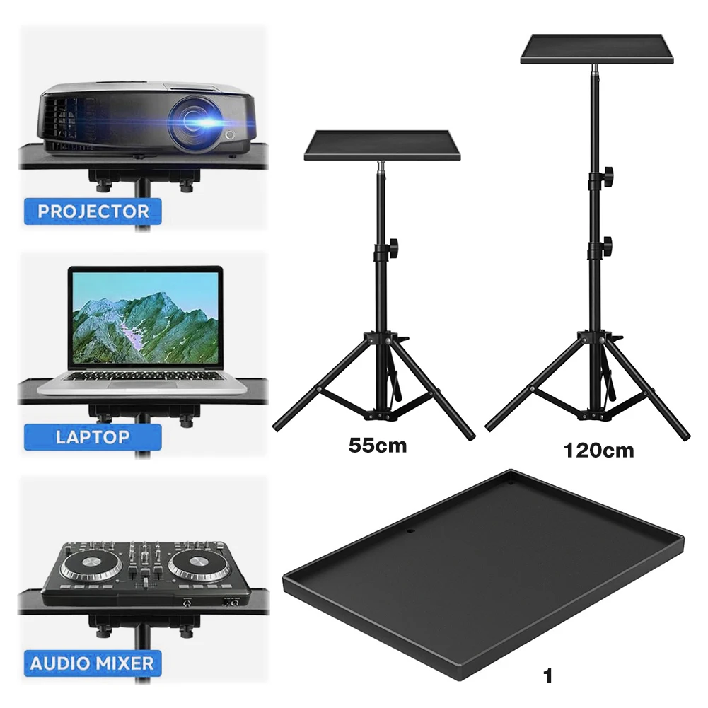 Universal Laptop Projector Tripod Stand 1/4inch Thread Tripod Tray Height Adjustable DJ Equipment Holder for Projector Monitors