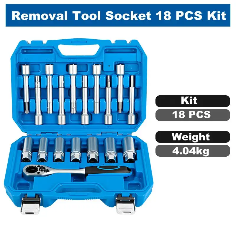 Suspension Shock Absorber Strut Nut Removal Tool Socket 18 PCS Kit Steering Hub Suspension Shock Absorber Strut Nut Removal Tool