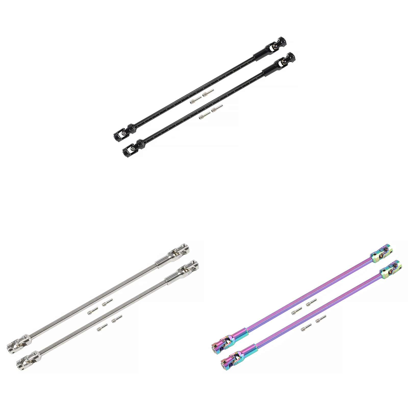 

Drive Shaft 2pcs 68-229mm DIY Stainless Steel Driveshaft for 1/10 RC Crawler TRX4 Capra SCX10 LCG Rig Sportys Scalers GSPEED