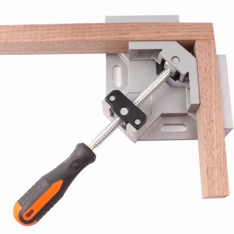 1pc 90 Degree Right Angle Clamp Single Handle Angle Clamp Adjustable Aluminum Alloy Woodworking Picture Frame Vise Stand Tools