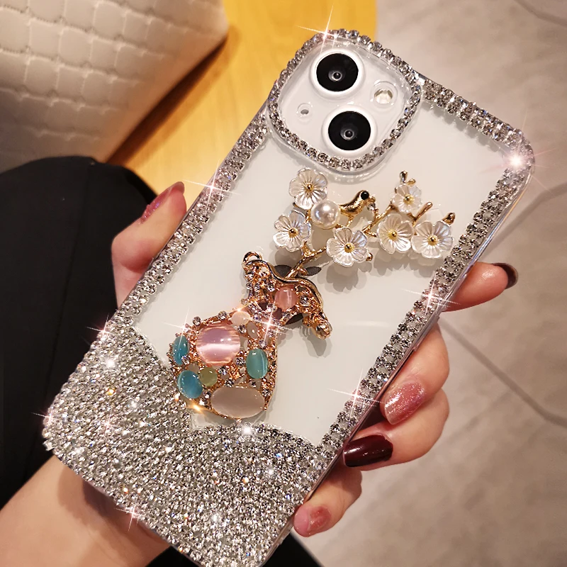 

For IPhone 11 12 13 Pro Max All-inclusive Luxury High-end Case for IPhone 11 12 13 Mobile Phone Case New Women's Rhinestone Case