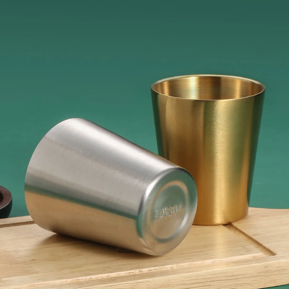 

1pc Double Wall Stainless Steel Shot Glass 250Ml Hollow Insulated Whiskey Cup Non-Slip Base For Home Bar Restaurant Liquor