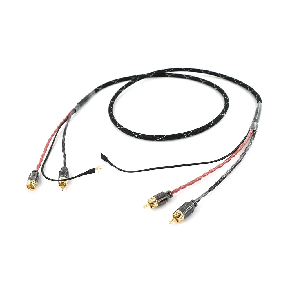 New Hi End Audio RCA Cable of Independent Shielded Signal Line Of LP Vinyl Record Player Amplifier Chassis Gold Plated Connector