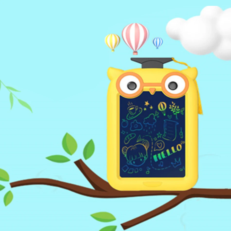 Tablero de dibujo electrónico de búho de 9 pulgadas, tableta de escritura con pantalla LCD, almohadilla de escritura gráfica Digital, tablero de escritura, juguetes para niños L18