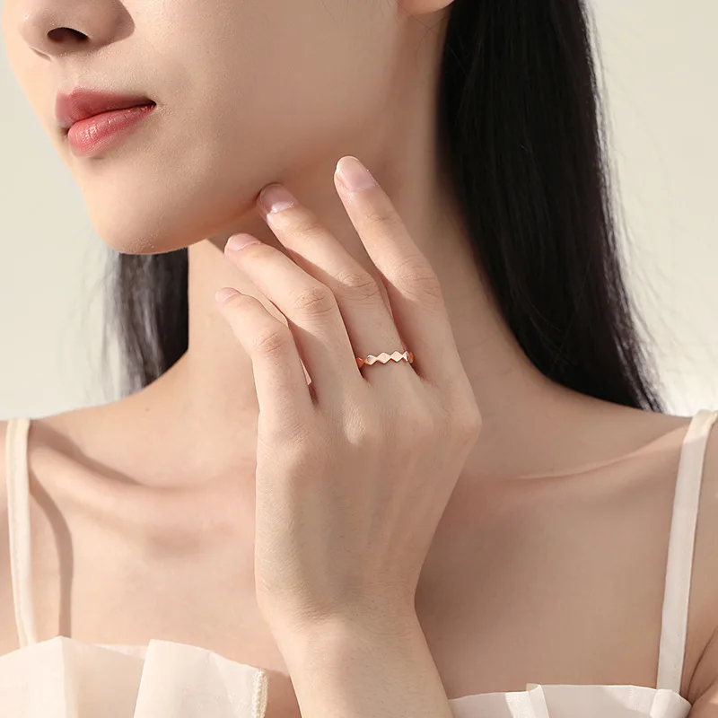 RYJU-anillo geométrico ajustable de Plata de Ley 925, joyería Simple diaria, joyería de moda, anillo de roca, regalo de joyería de boda estético