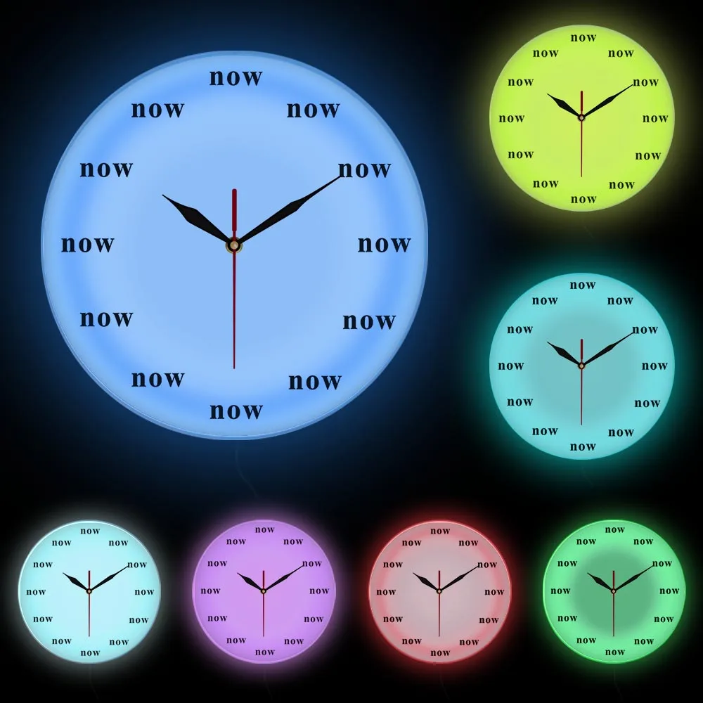 The Time is Now Wall Clock Now Time Motivational Clock Mindfulness Gift The Power of Now Your Daily Reminder to Live in the Now