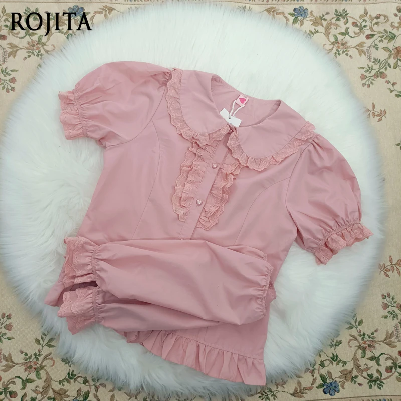 

Japanese Style Soft Girl Sweet Cute Lolita Inner Wear JK Uniform Top Shirt Summer White Shirt Women Solid Color Versatile Top