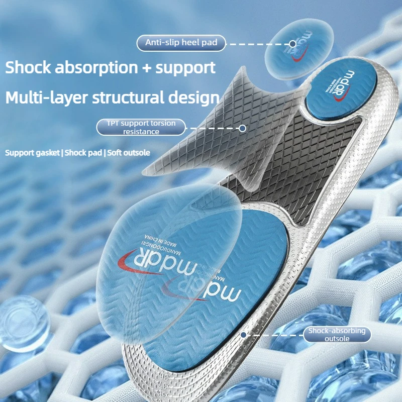 Sports Insoles with Arch Support High Elasticity Shock Absorption Sweat-wicking Odor-resistant Breathable Feather-light Insole