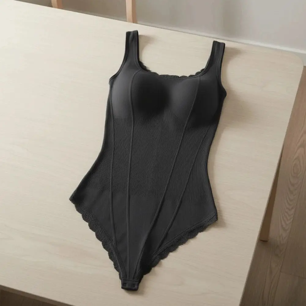 Breathable Buckle Slimming Shapewear Tummy Control Seamless Lace Bodysuits Sleeveless Butt Lifting Underwear for Women Female