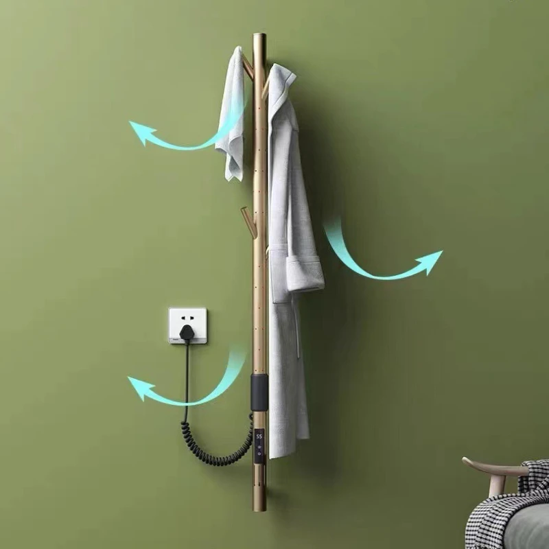 Brush Gold Electric Towel Warmer Creative Tree Branches Bathroom Heater Smart Hotel Grade Towel Rack Home Hygienic Drying System