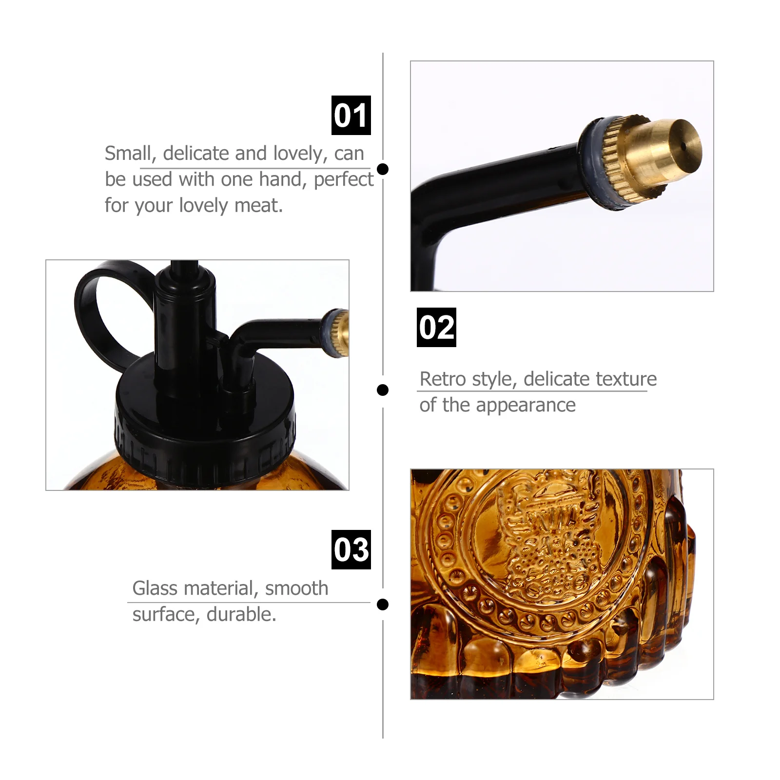 

1Pcs Vintage Glass Spray Watering Can Pump Design Suitable for Indoor Outdoor Plant Caring Garden Tool Watering Can