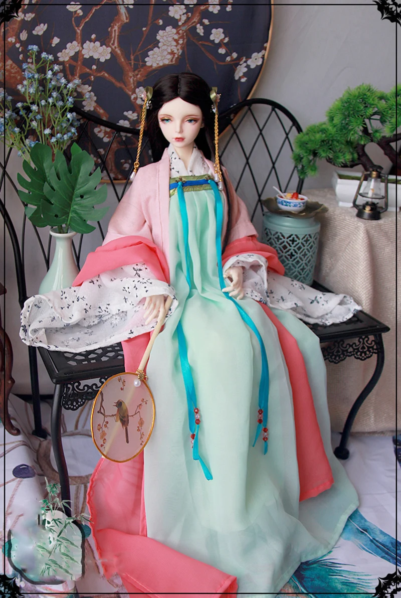 1/4 1/3 Scale BJD Clothes Ancient Costume Fairy Dress Chinese Hanfu Outfit For BJD/SD MSD SD13 EID Big Girl Doll Accessories