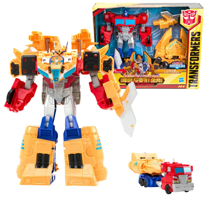 Transformers Toys Cyberverse Spark Armor Ark Power Optimus Prime Action Figure - Combines with Ark Power Vehicle To Power Up