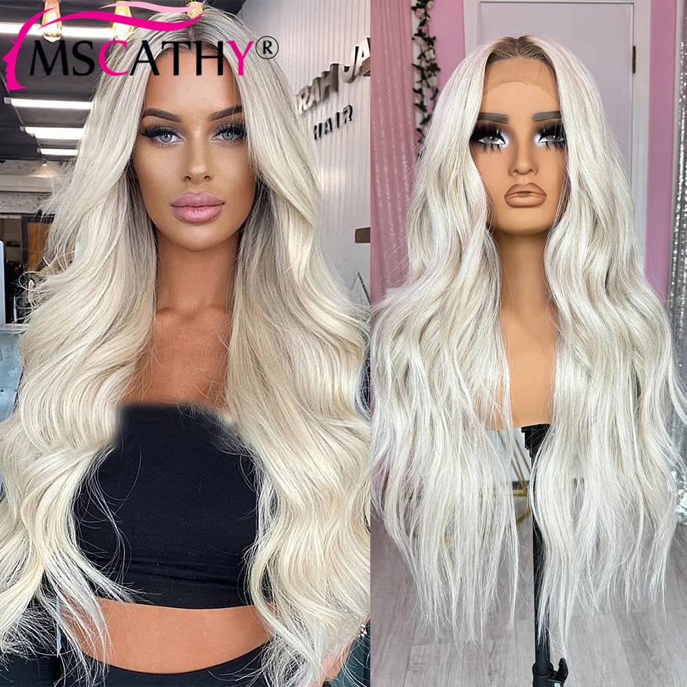 Elegante Perle Platin Blonde Ombre Transparente Spitze Reines Menschenhaar Perücken Vor Gebleichte Vor Gezupft T Teil HD Spitze Perücken 180%