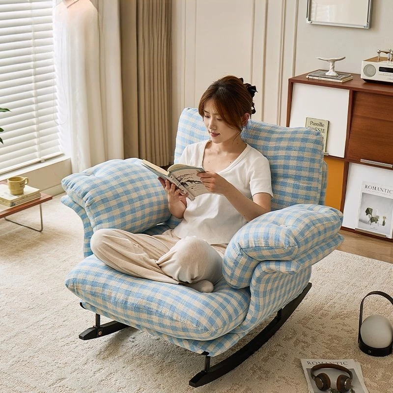 Small apartment rocking chair sofa, single household balcony recliner living room leisure rocking chair