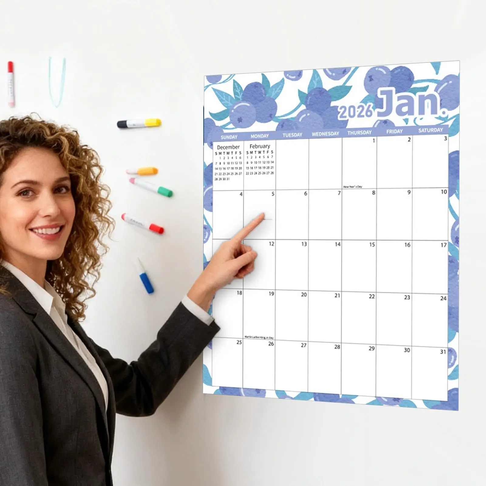 

Магнитный календарь, 12 месяцев, календарь расписания на 2026 год, устойчивый к размазыванию магнитный график, планировщик обратного отсчета для школьной кухни