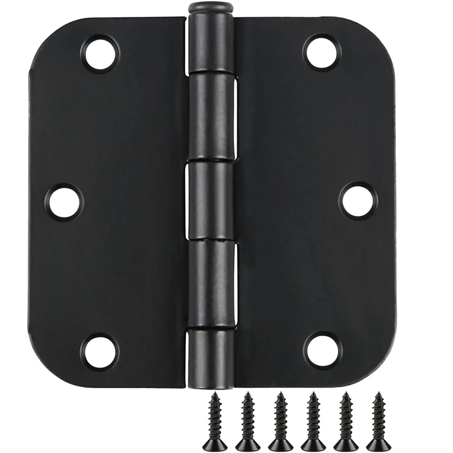 2/10/20/30pcs Round Matte Black Door Hinge 3.5inch 5/8