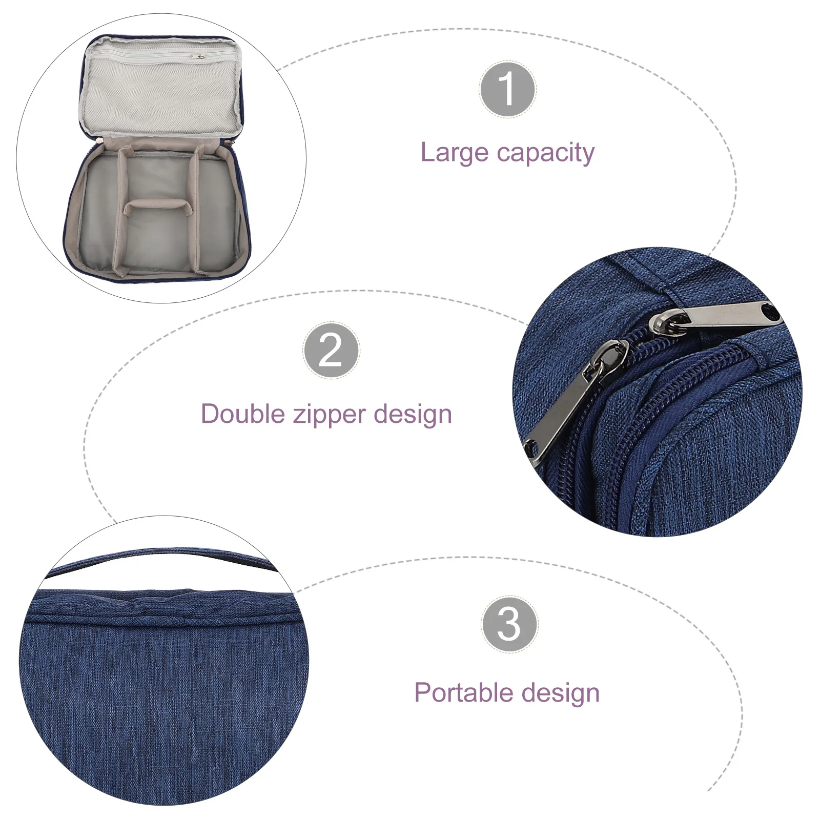 

Data Cable Storage Bag Waterproof Pouch Shockproof Travel 300d Cationic Multifunctional Professional Technology