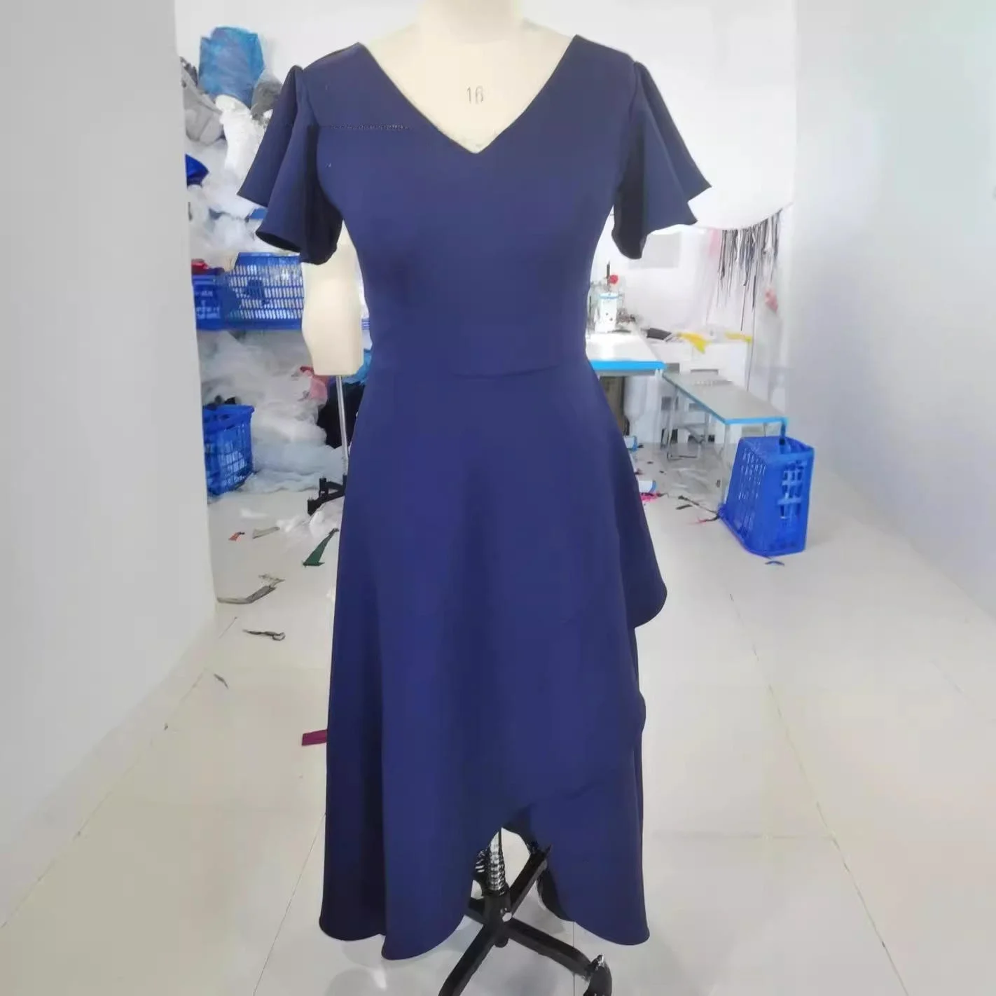 

Ele Blue Evening Dr for Women High Waist Slim Fit ort Sve Par Dr Spring 2025 Faion Trend without Brand