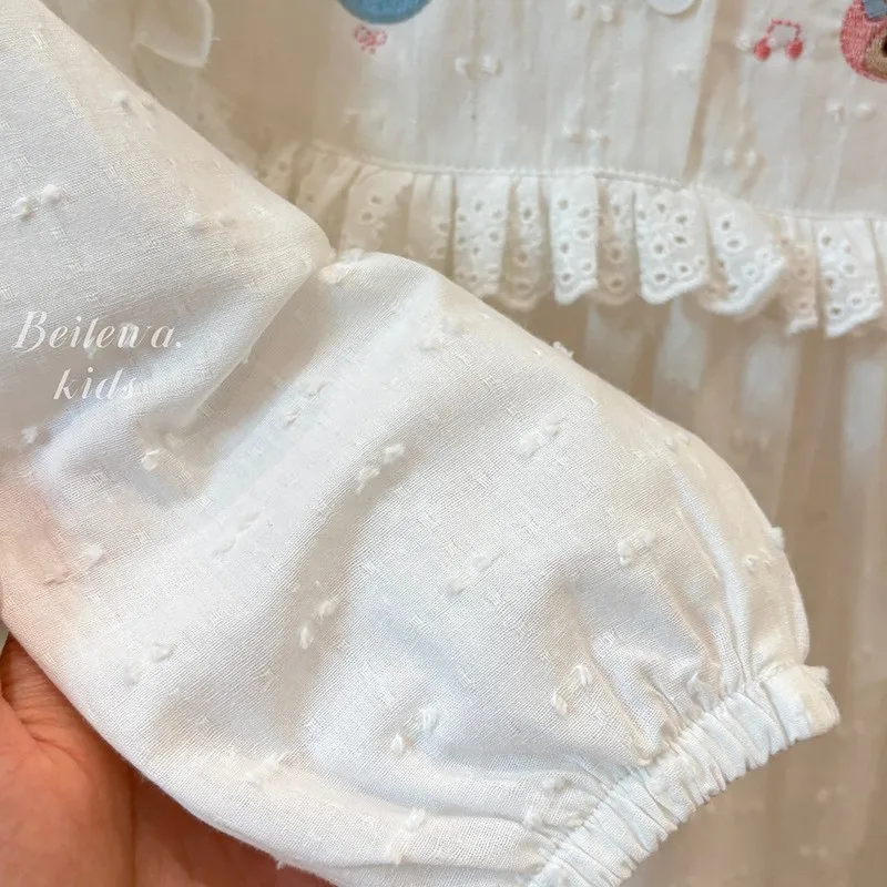 New Girls Spring Summer White Shirt For Baby Girls Korean Casual Style Fashion Kids Beautiful Top - view 3