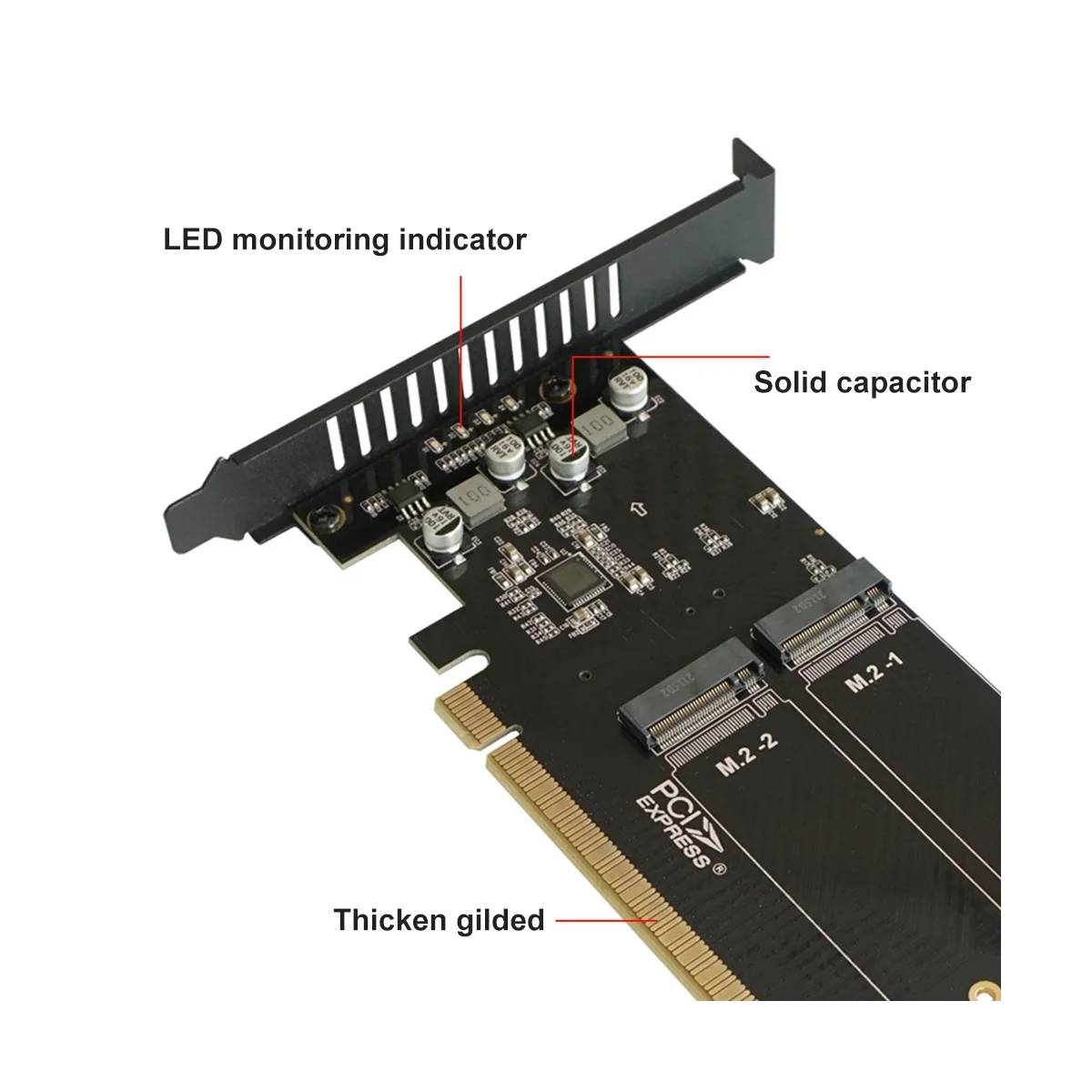 Imagem -06 - Placa de Expansão Pci Express com Dissipador Adaptador Pcie para m2 Pcie X16 Portas m2 Nvme m Key Ssd Pci