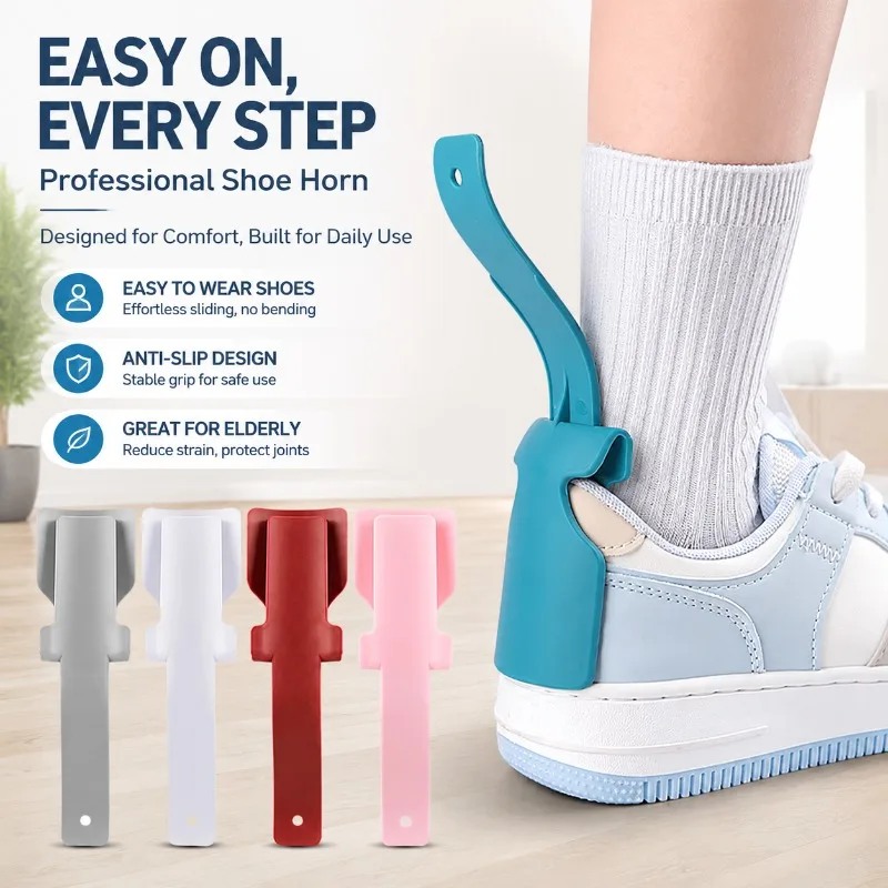 Plastic Professional Shoe Horn, Anti-Slip Lazy Shoe Helper, High Quality Shoe Lifter for Elderly Adults