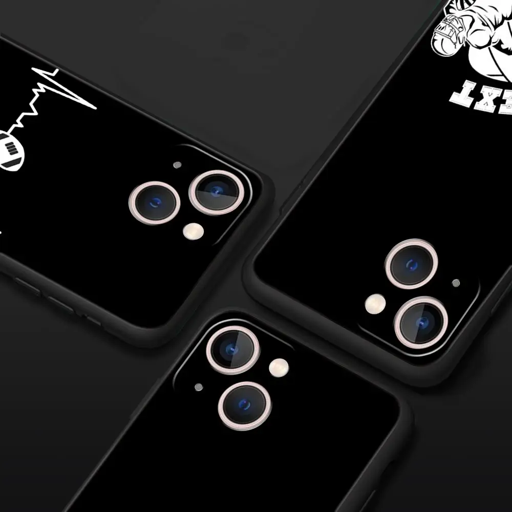 Rugby Ball Luxury Phone Case For iPhone 13 15 14 12 Mini 11 Pro MAX XR X SE XS 7 8 Plus Silicone Black Protection Cover