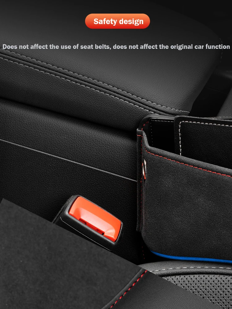 Wildleder Auto Sitz Seite Lagerung Tasche Für Auto Sitz Lücke Füllstoff Organizer Box Leder Auto Spalt Verstauen Ordentlich Innen Teile – Detail 7