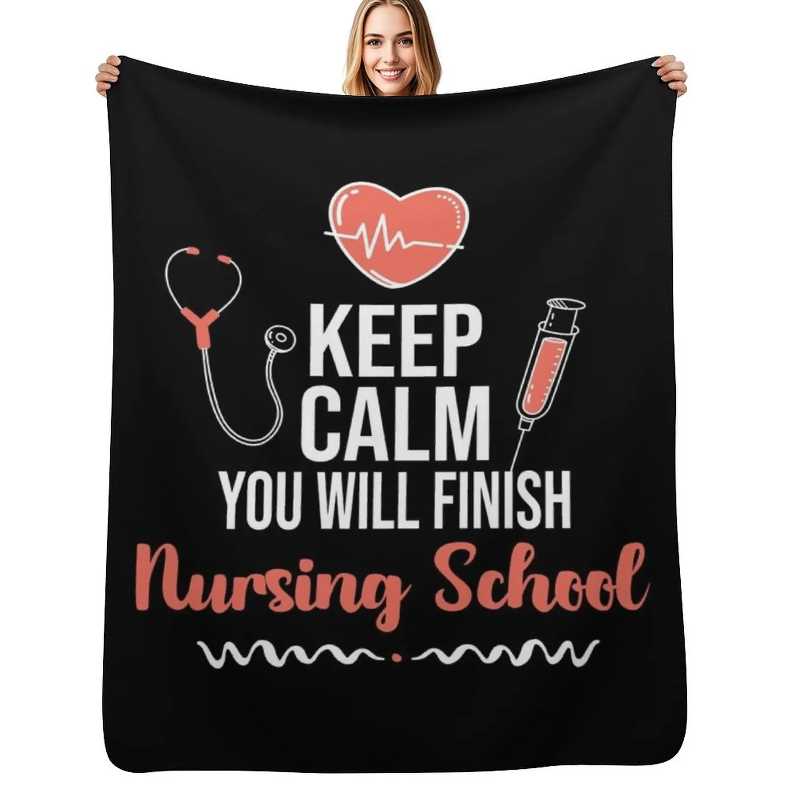 Keep Calm You Will Finish Nursing School, Best Gift For Nurse Student 2021, Back To School Nurses Throw Blanket